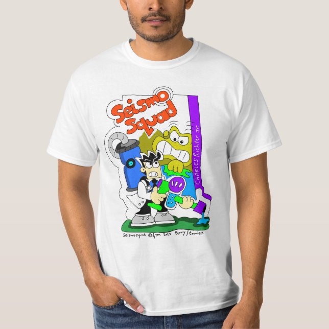 T - Shirt SeismoSquad (Charles Richter Jr.) (Vorderseite)