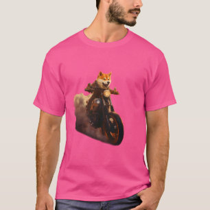 T - Shirt, Shiba Inu, Motorrad, Hund, Puppe, T-Shirt