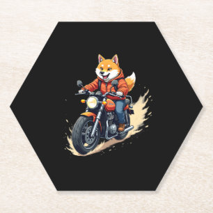 T - Shirt, Shiba Inu, Motorrad, Hund, Puppe, Untersetzer