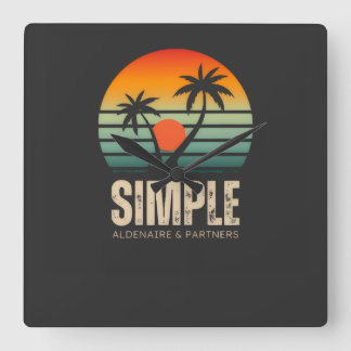 T-shirt Simple Sunset - Tropical vibes design Quadratische Wanduhr