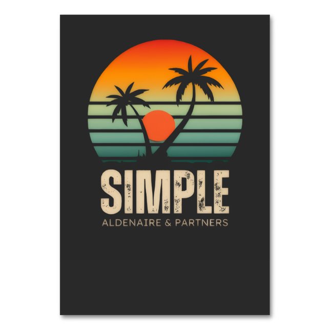 T-shirt Simple Sunset - Tropical vibes design Tischnummer (Vorderseite)