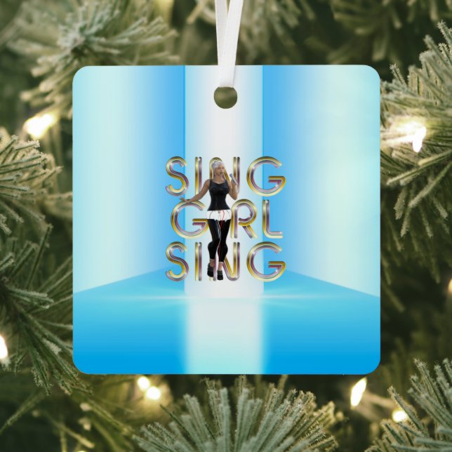 T-SHIRT Sing Girl Sing Metal Ornament Aus Metall (InSitu)