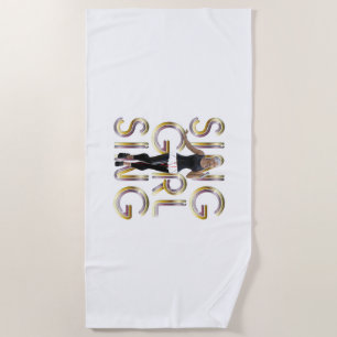 T-SHIRT singen Mädchen singen Strandtuch