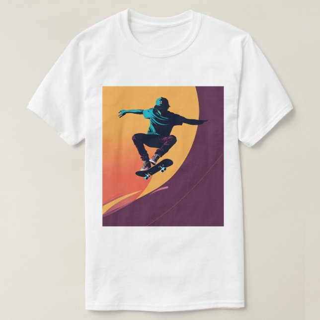 T - Shirt "Skateboarding Sunset Graphic T-Shirt" (Design vorne)