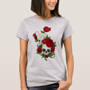 T - Shirt Skull Blume