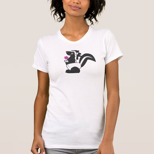 T-Shirt Skunkdude Dame - Rosa (Vorderseite)