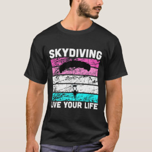 T-Shirt Skydive In Retro Colors für Skydiving-Inst