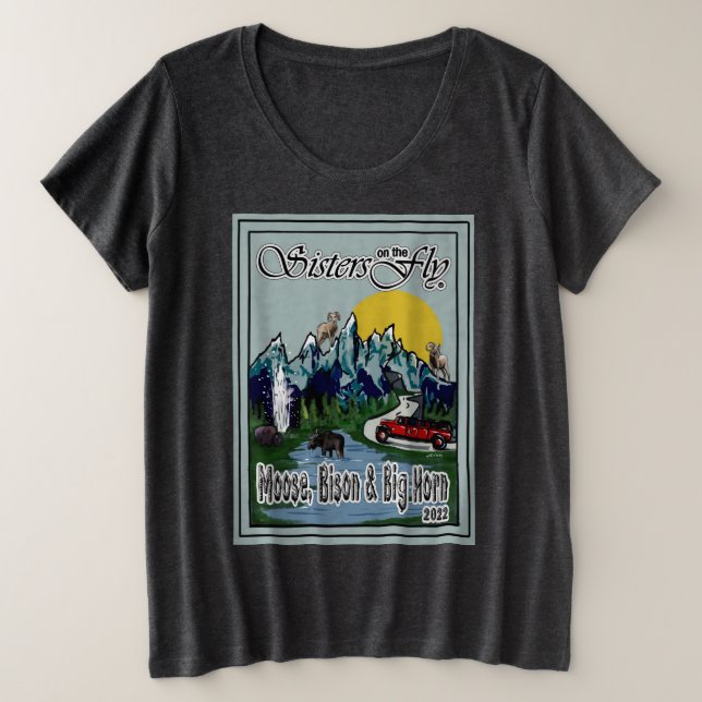 T - Shirt SOTF Elch, Bison & Big Horn Plus Größe (Design vorne)
