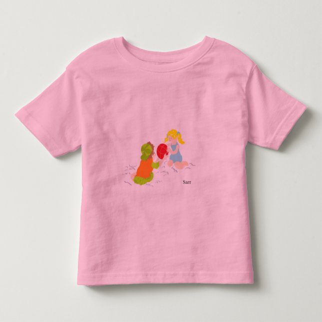 T - Shirt : Spielen am Strand (Vorderseite)