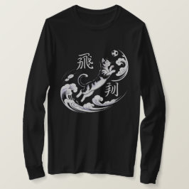 T-Shirt 'Spielerische Fußballkatze' mit langem Arm