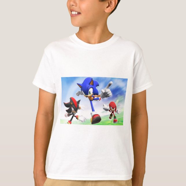 T-Shirt. Stil: Kids' Basic T - Shirt. Sonic T-Shirt (Vorderseite)