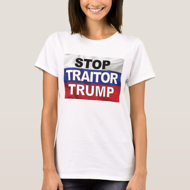 T - Shirt "Stopp Traitor Trump" für Frauen (Vorderseite)