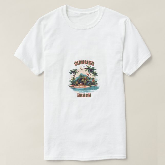 T-Shirt Summer Beach Tropical Island Design (Design vorne)
