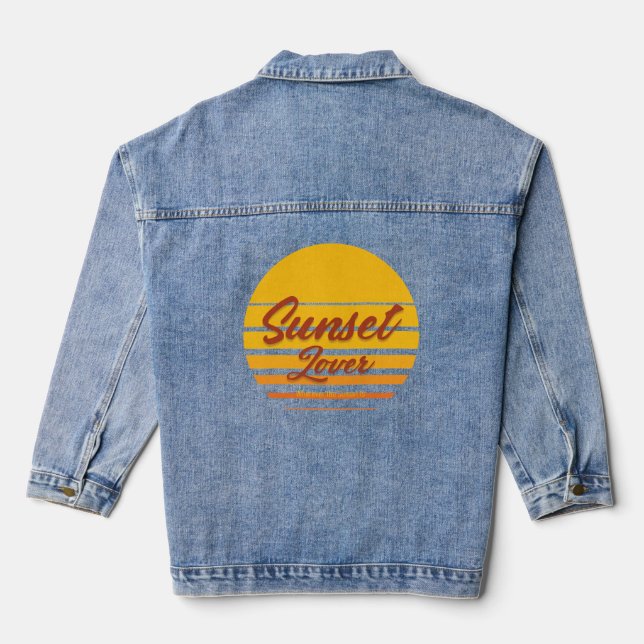T - Shirt "Sunset Lover" Jeansjacke (Rückseite)