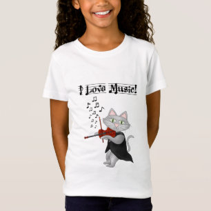 T-Shirt Süße Katzen lieben Musik Musikalisch Violi