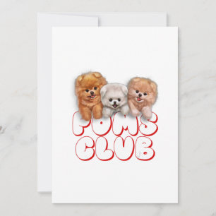T-Shirt, Süßer Pomeranian Welpe, Poms Club Feiertagskarte