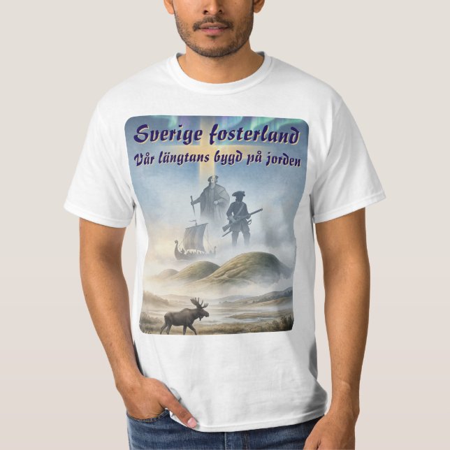T-shirt — Sverige fosterland (Vorderseite)