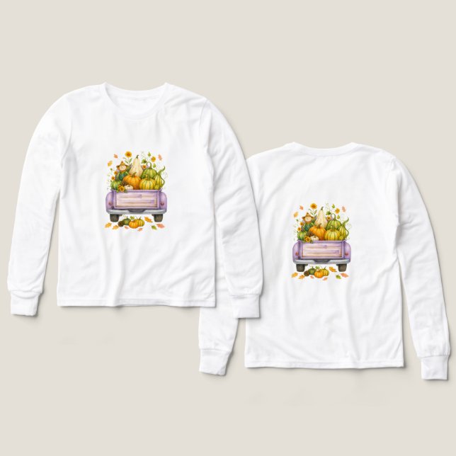 T - Shirt Sweatshirts - Herbst Kinder Sweatshirts (Design Vorderseite & Rückseite)