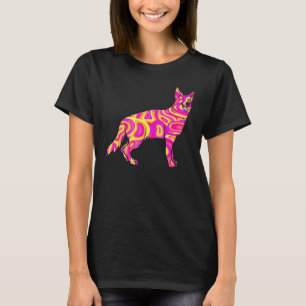 T-Shirt-Taupe-psychedelischer Deutscher Schäferhun T-Shirt