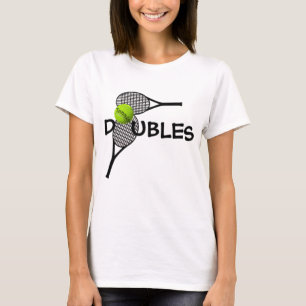 T Shirt Tennis Ball Racket Doppelspiel