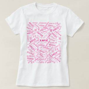 T - Shirt Text Liebe Multi Language Word Your Colo