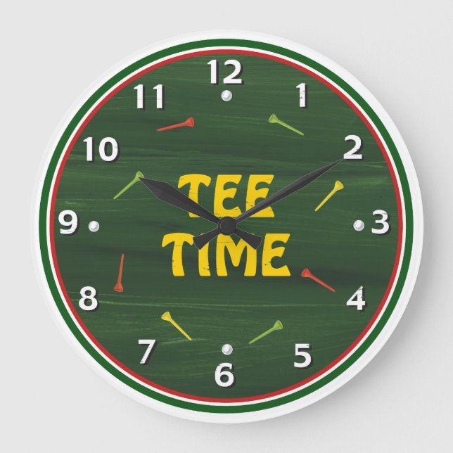 T-Shirt Time Golf Clock Große Wanduhr (Vorderseite)