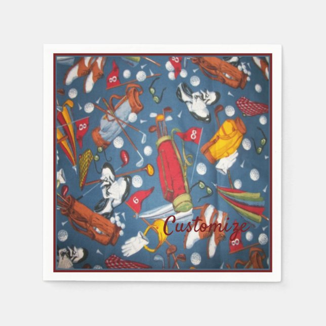 T-Shirt Time Golf Pattern 2 Napkins Serviette (Vorderseite)