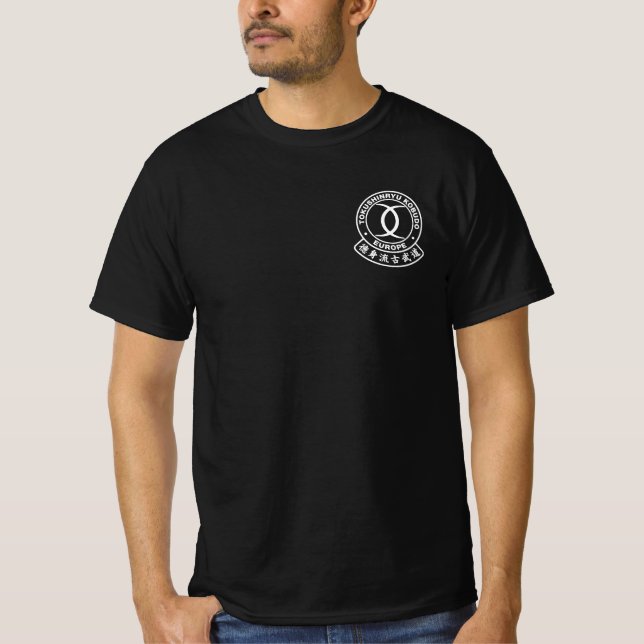 T - Shirt Tokushinryu, Kobudo, Europa, Schwarz (Vorderseite)