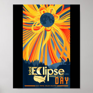 T-Shirt Totale Sonnenfinsternis 21. August Poster