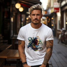 T-Shirt Totenkopf mit Tentakel-Wurzeln