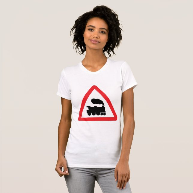 T - Shirt "Train Road Sign Womens" (Vorne ganz)