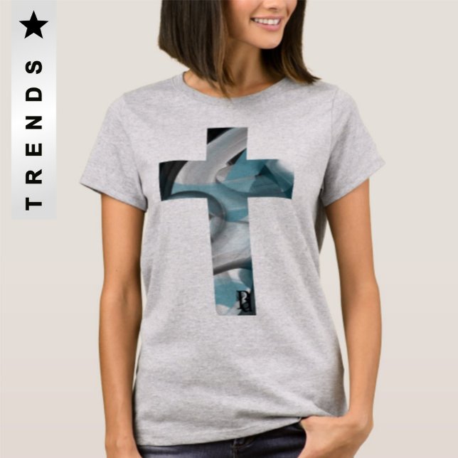 T - Shirt Trend Abstrakt Blauer Ozean (Von Creator hochgeladen)