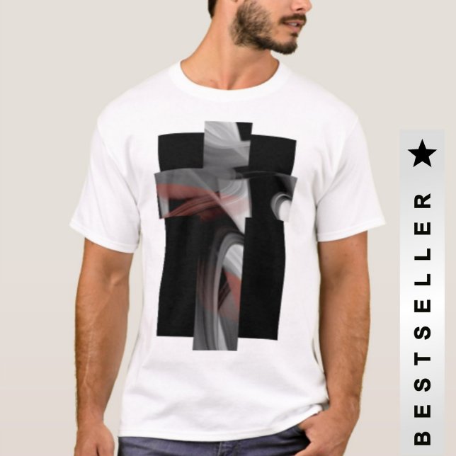 T - Shirt Trend Abstrakt Schwarz-weiß Powdery (Von Creator hochgeladen)
