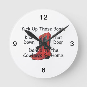 T-SHIRT treten oben jene Stiefel Runde Wanduhr