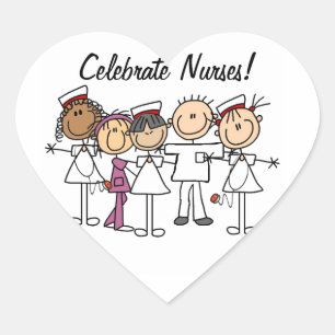 T - Shirt und Geschenke der Krankenwoche Herz-Aufkleber