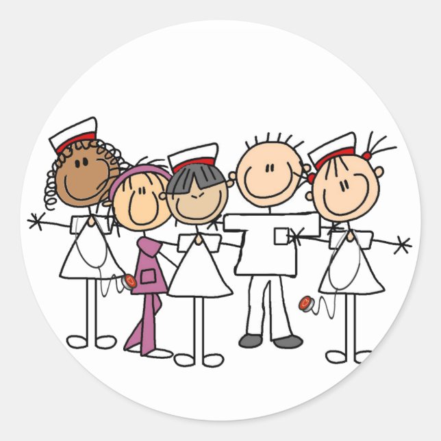 T - Shirt und Geschenke der Krankenwoche Runder Aufkleber (Vorderseite)