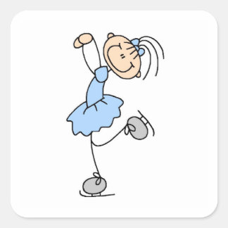 T - Shirt und Geschenke für den Blue Girl Figure-S Quadratischer Aufkleber