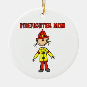 T - Shirt und Geschenke für Feuerwehrleute Mama Keramik Ornament