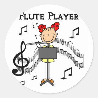 T - Shirt und Geschenke für Flötenspieler Runder Aufkleber