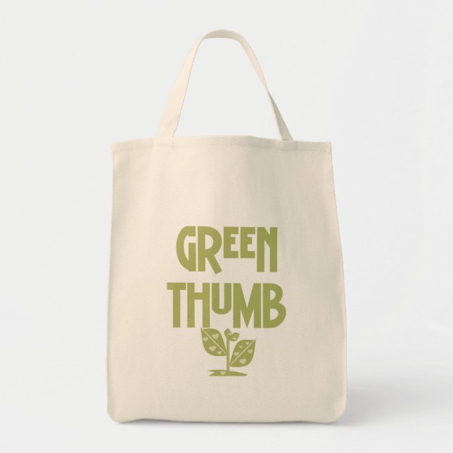 T - Shirt und Geschenke für Grüne Thumbgarten Tragetasche (Vorne)