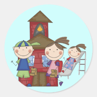 T - Shirt und Geschenke für Kinder und Schulgebäud Runder Aufkleber