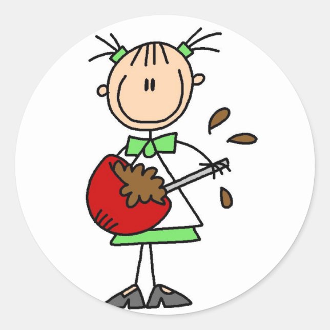 T - Shirt und Geschenke für Mädchen mischen Runder Aufkleber (Vorderseite)