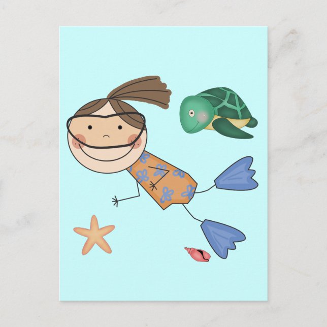 T - Shirt und Geschenke für Mädchen Postkarte (Vorderseite)