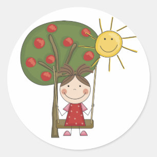 T - Shirt und Geschenke für Mädchen Runder Aufkleber