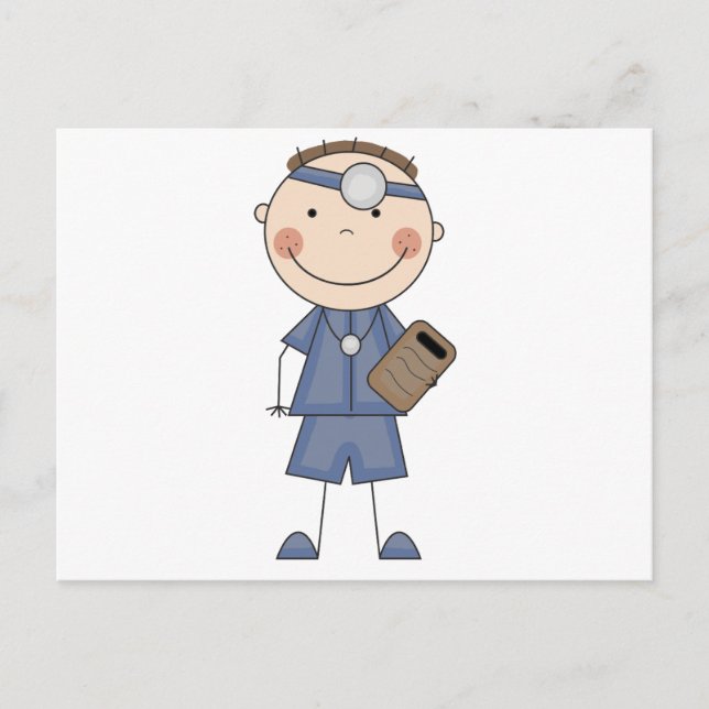 T - Shirt und Geschenke für männliche Ärzte Postkarte (Vorderseite)