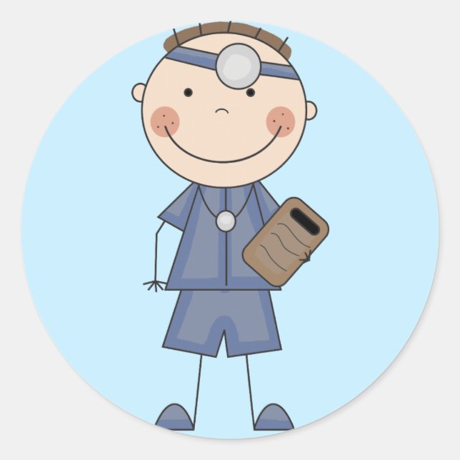 T - Shirt und Geschenke für männliche Ärzte Runder Aufkleber (Vorderseite)