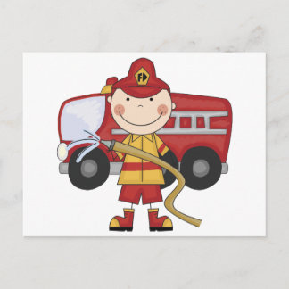 T - Shirt und Geschenke für männliche Feuerwehrmän Postkarte