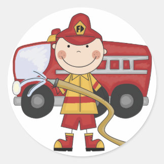 T - Shirt und Geschenke für männliche Feuerwehrmän Runder Aufkleber