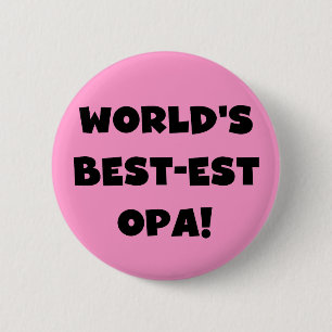 T - Shirt und Geschenke für Opa Black Text weltwei Button