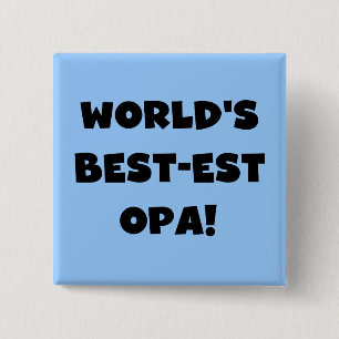 T - Shirt und Geschenke für Opa Black Text weltwei Button